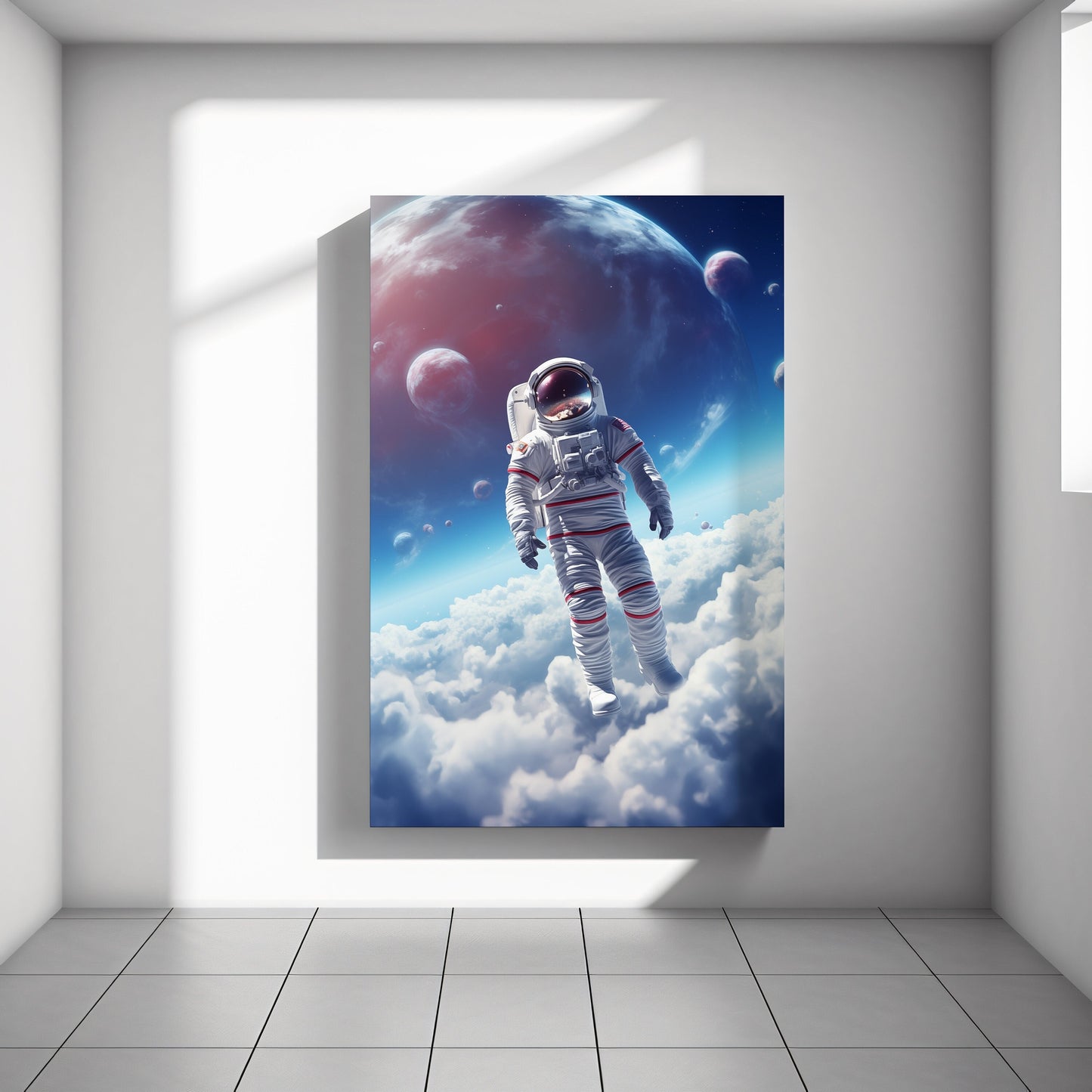Astronaut in Space Wall Art, Sci-fi Poster, Huge Canvas Home Decor, Astronaut Painting, Space Poster, Astronaut Modern Art, Space Canvas H36