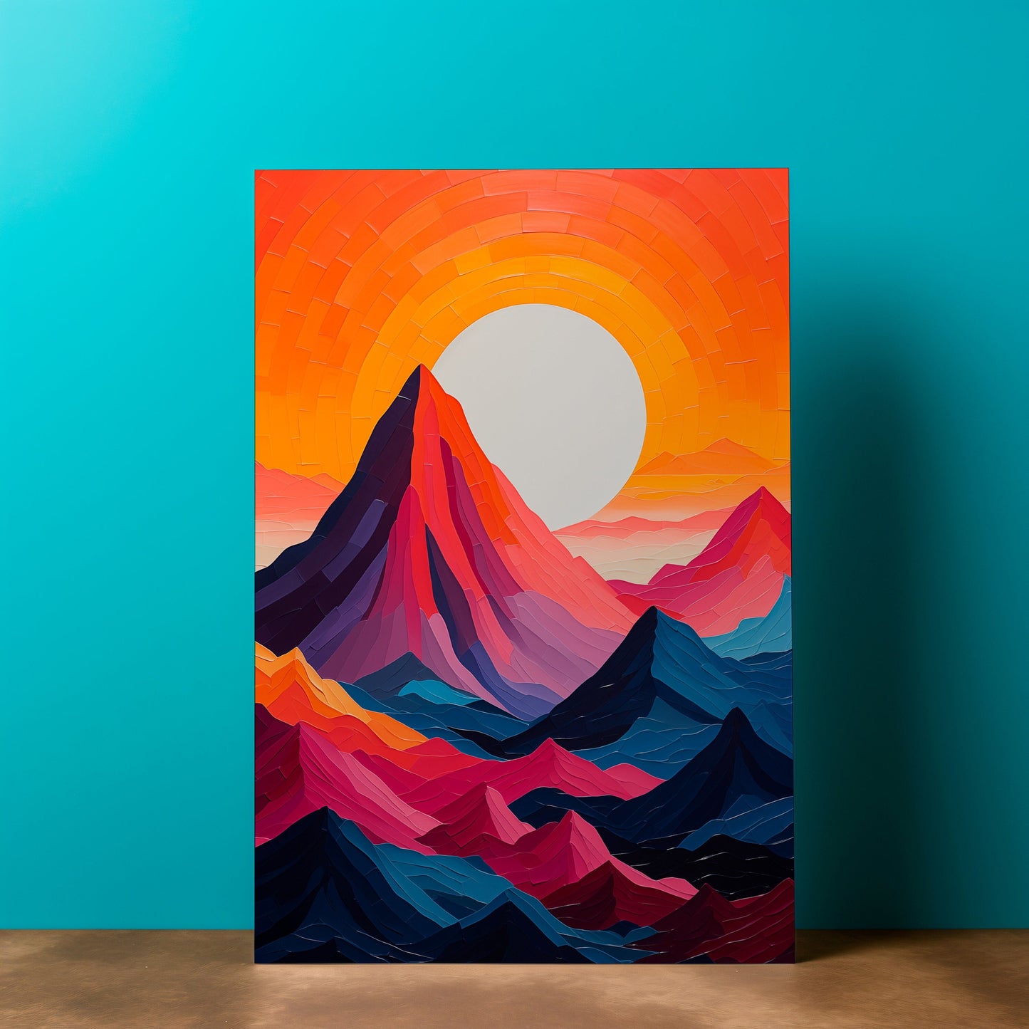 Abstract Mountain Wall Art, Bright Mount Canvas, Mountain Landscape Canvas, Mountain Wall Decor, Mountain Poster, Nature Wall Art B87