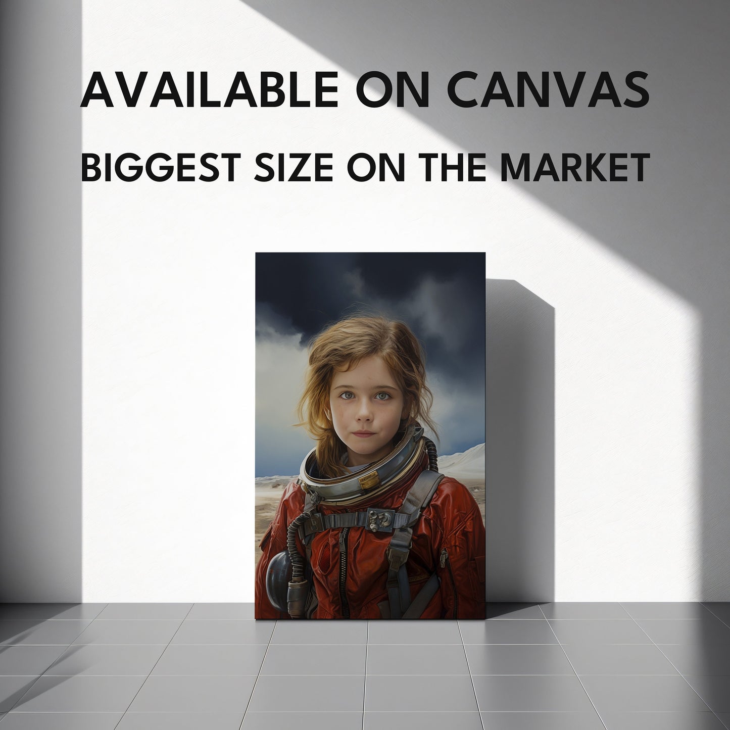 Astronaut With Alien Portrait, Face Swap, Spacesuit Portrait From Photo, Kids Portrait, Portraits For Boys and Girls, Space Canvas & Poster