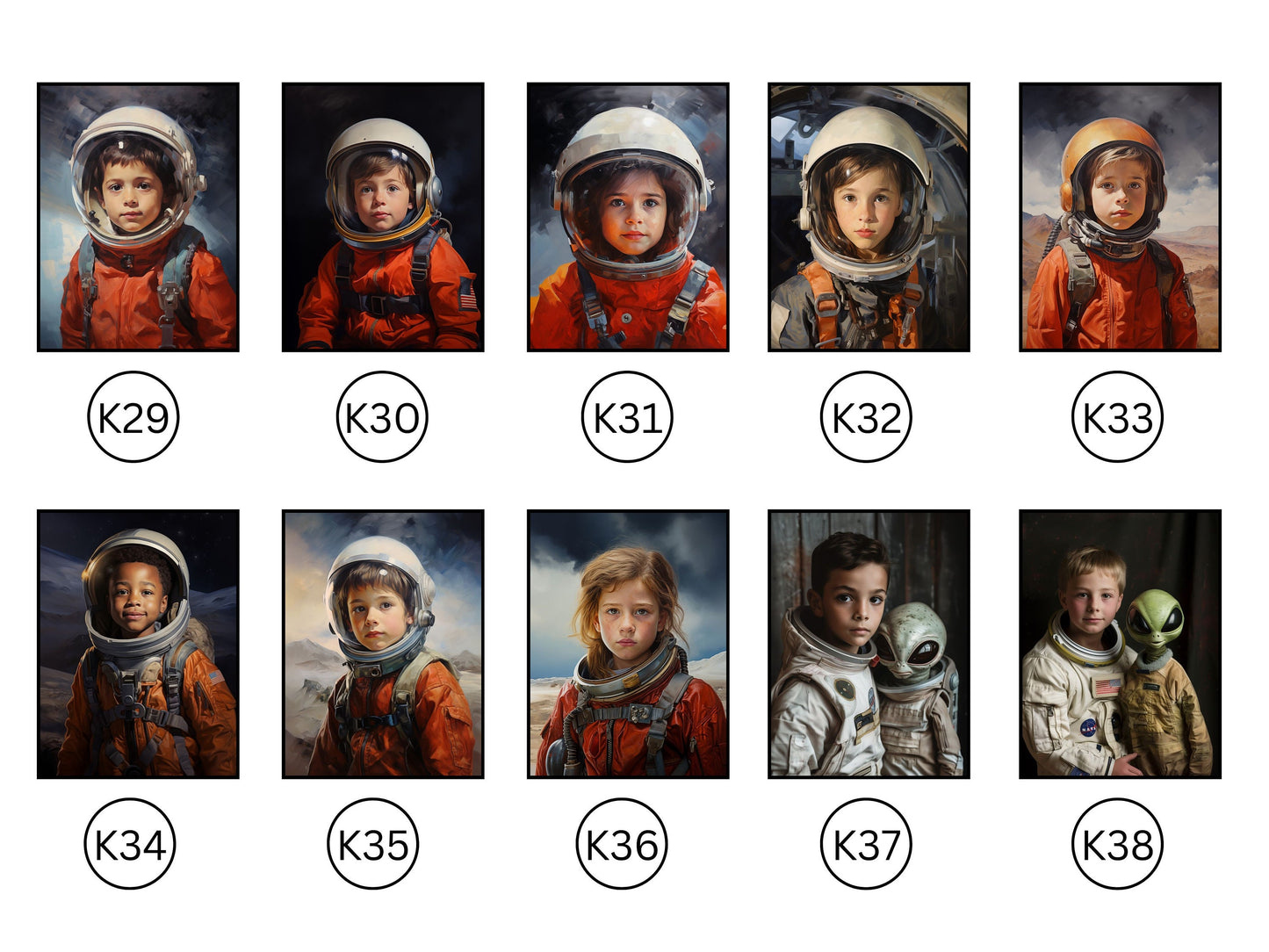 Astronaut With Alien Portrait, Face Swap, Spacesuit Portrait From Photo, Kids Portrait, Portraits For Boys and Girls, Space Canvas & Poster