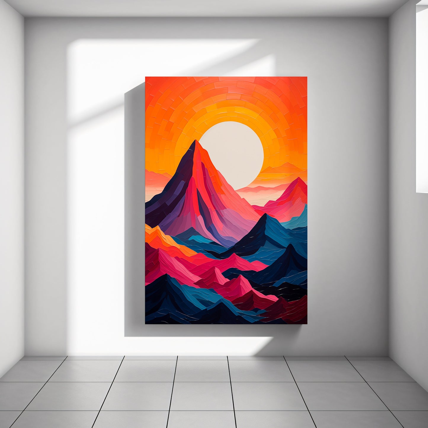 Abstract Mountain Wall Art, Bright Mount Canvas, Mountain Landscape Canvas, Mountain Wall Decor, Mountain Poster, Nature Wall Art B87