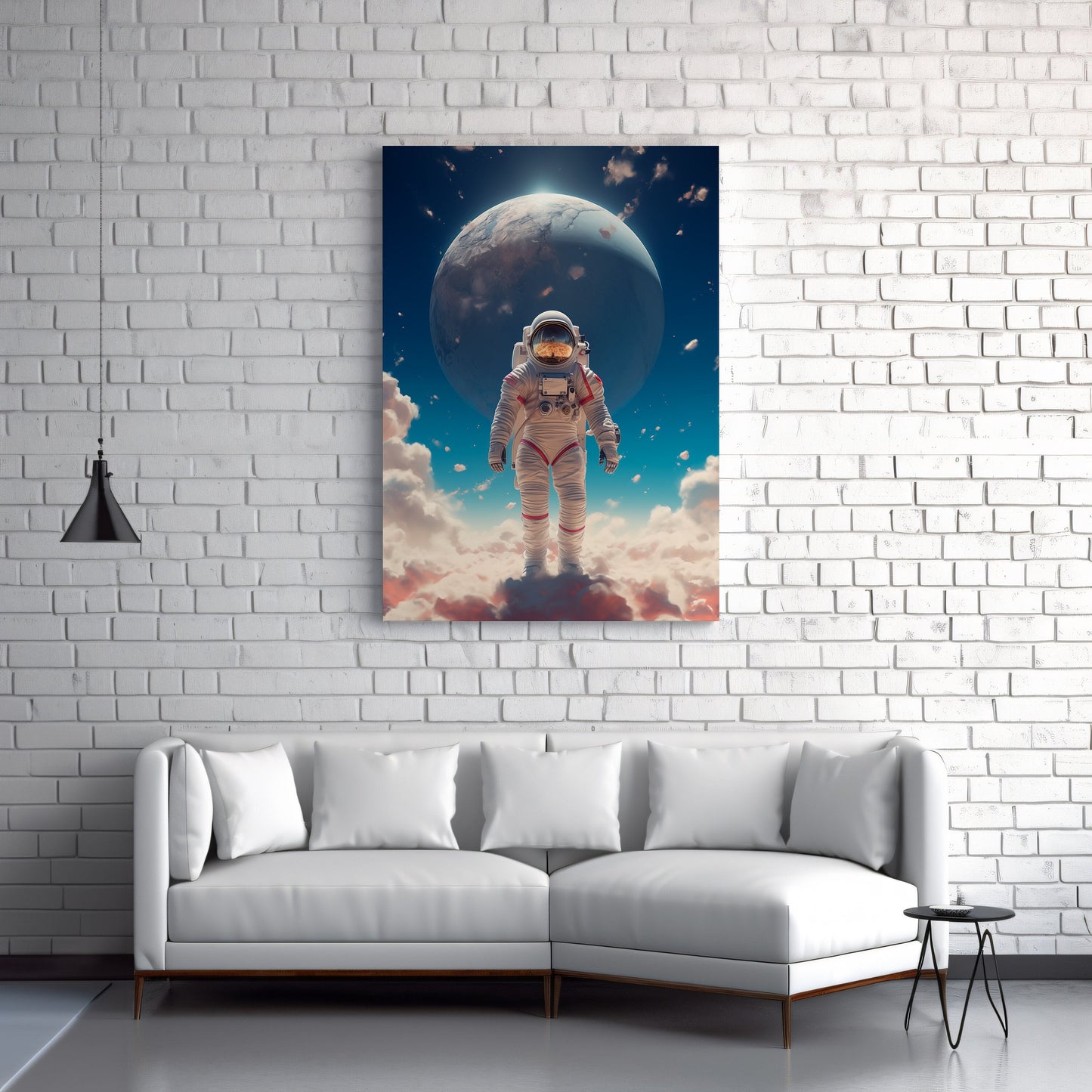 Astronaut on a Planet Background, Space, Huge Canvas Home Decor, Astronaut Painting, Space Poster, Astronaut Modern Art, Space Canvas H32