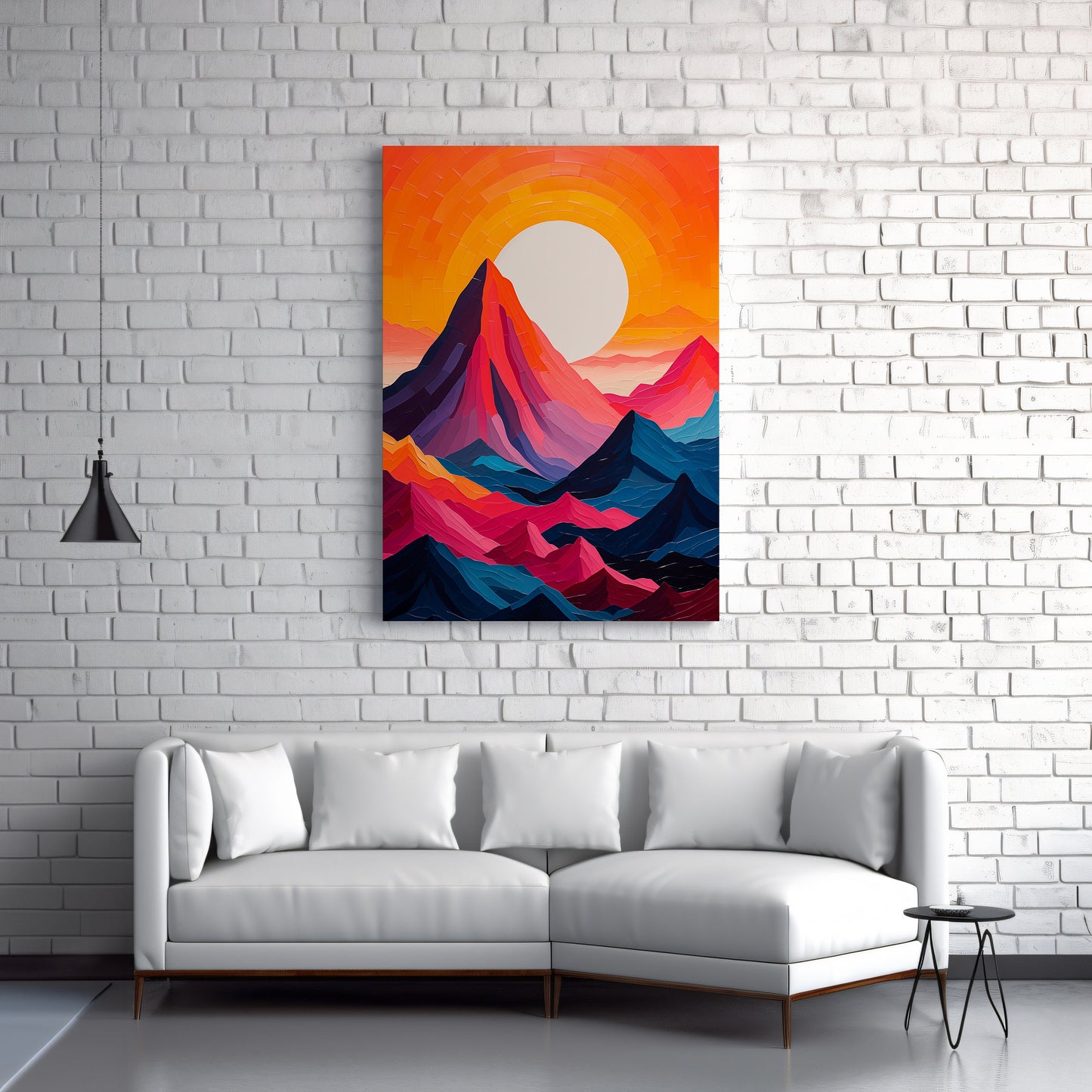 Abstract Mountain Wall Art, Bright Mount Canvas, Mountain Landscape Canvas, Mountain Wall Decor, Mountain Poster, Nature Wall Art B87