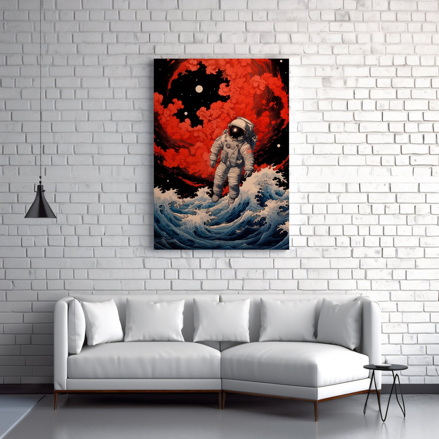 Astronaut Japanese style, Ukiyo-e Art, Huge Canvas Home Decor, Astronaut Painting, Space Poster, Astronaut Modern Art, Astronomy Poster H38