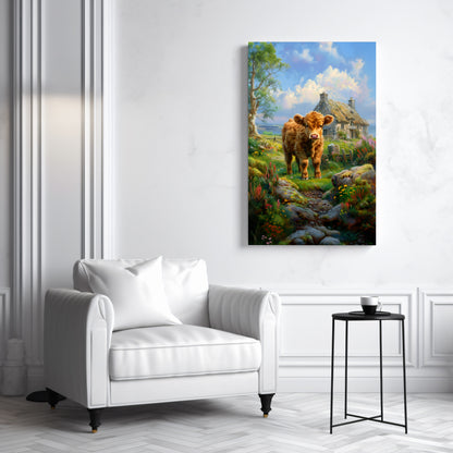 Baby Highland Cow Canvas Print Z46