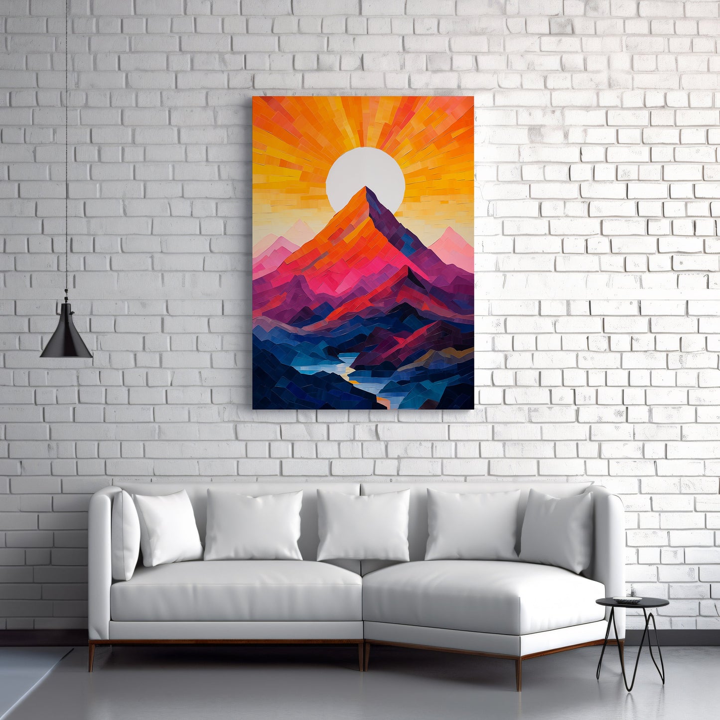 Abstract Mountain Artwork, Colourful Wall Art, Vibrant Mount Canvas, Landscape, Mountain Wall Decor, Mountain Poster, Nature Wall Art B88
