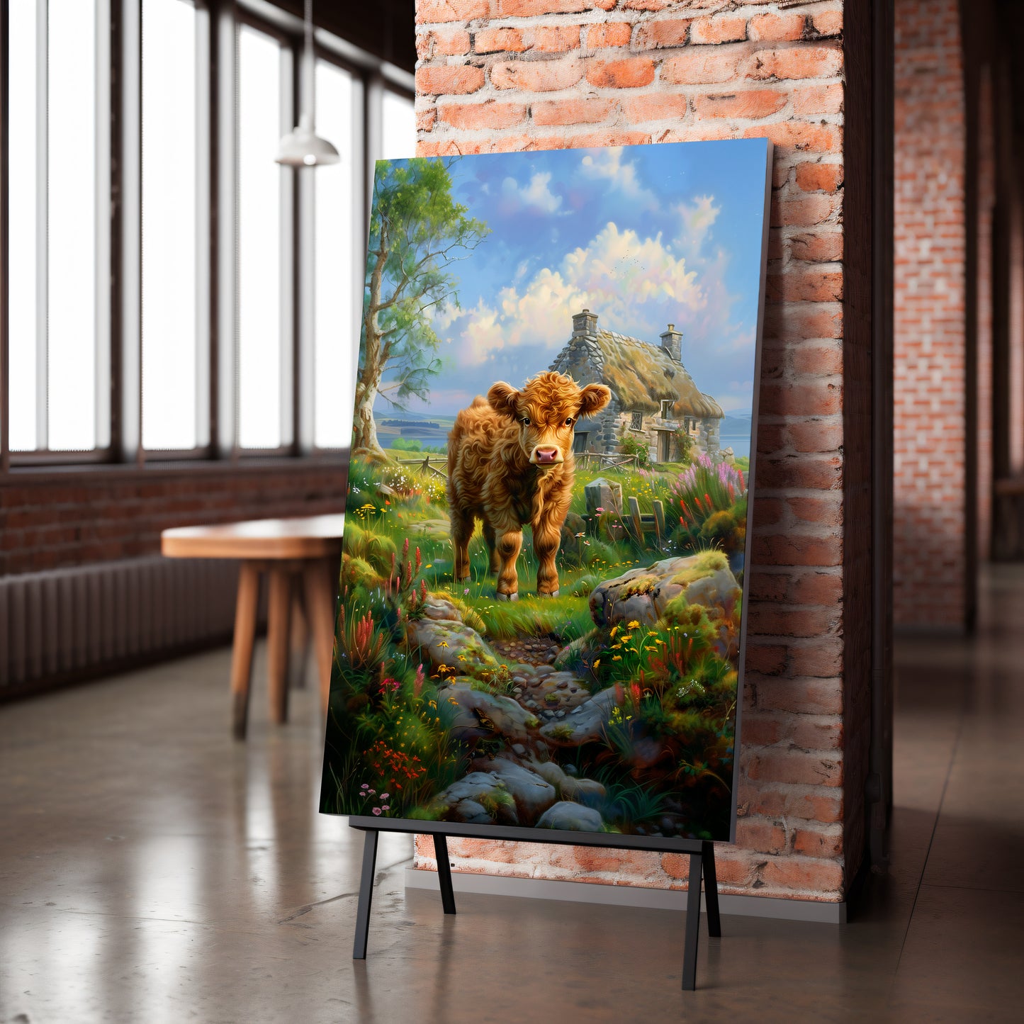 Baby Highland Cow Canvas Print Z46